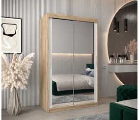 Ruhásszekrény 120 cm Toki 3 (szonoma tölgy + matt fehér). 1065066
