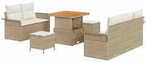 vidaXL Kerti Kanapé Szett párnával tárolóval 8 pcs Beige és krém