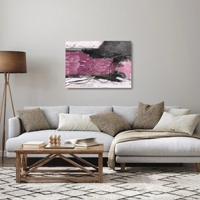 Kép - Rózsaszín-fekete absztrakció (üvegen) (70x50 cm)