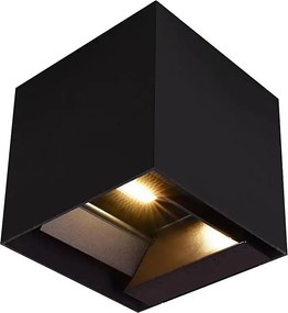 LED napelemes fali lámpa szenzorral LED/9W/3,7V 3000/4000/5000K IP65 2600mAh fekete