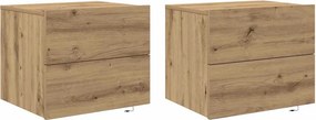 vidaXL Éjjeliszekrény 2 pcs Artisan tölgy 50 x 39 x 41 cm Faanyag
