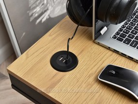 PC asztal Osto 120 (fekete tölgy + fekete). Akció -15%. 1109815