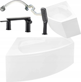 Falra Szerelhető Kád Bal 170x115 Sarok Csaptelepes Ülőfelület Szifon