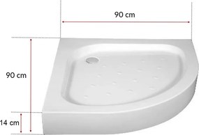 Klonberg 90x90 Íves akríl zuhanytálca
