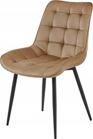 Barna étkezőszék BERA bársony fekete lábakkal