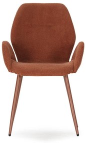 Terrakotta színű kárpitozott étkezőfotel szett 2 db-os Ansu – Marckeric
