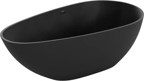 Mexen Palermo szabadon álló kád konglomerátumból 150 x 78 cm, fekete matt - 57211507870