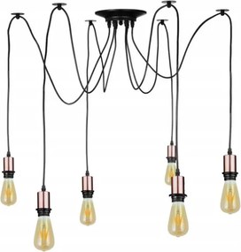 Pajzs Függőlámpa Led Csízár Aranyrózsaszín 6xE27 Loft