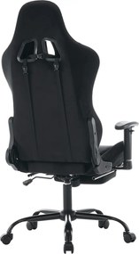 Irodai/gamer szék, fekete Velvet szövet, teherbírás 150 kg, SALOP