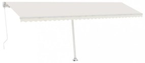 krémszínű kézzel kihúzható LED-es napellenző 600 x 300 cm