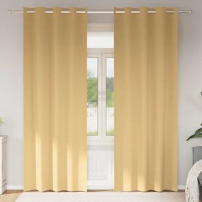 Függönyök függönyökkel 2 pcs Bézs 260x140cm Poliészter