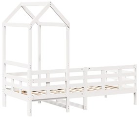 fehér tömör fenyőfa kanapéágy tetővel 80 x 200 cm
