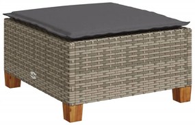 szürke polyrattan kerti ülőke párnával 63,5 x 56 x 32 cm