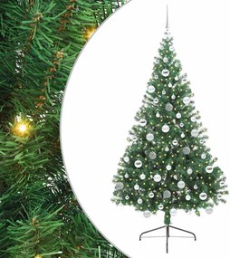 vidaXL Mesterséges, előre világított karácsonyi fa Zöld 180 cm PVC