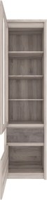 Vitrin 1D1W1S, nairobi gesztenye/onix, JESI NEW