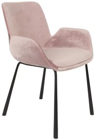 BRIT design karfás szék, rózsaszín bársony