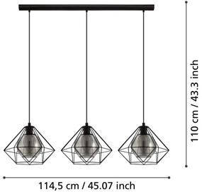 Eglo 43483 - Csillár zsinóron VERNHAM 3xE27/40W/230V