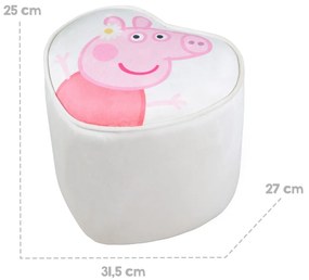Fehér bársony gyerek puff Peppa Pig – Roba