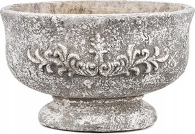 Ovális Beton Virágtartó Szürke Rusztikus 18x30cm Lábvédő 20