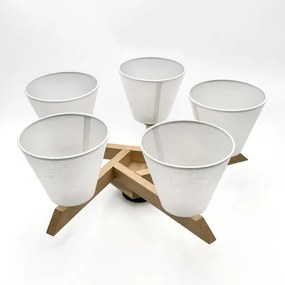 Brilagi - LED  Felületre szerelhető csillár  ANTHONY 5xE14/40W/230V tölgy/fehér