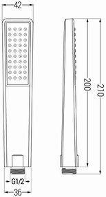 Mexen tartozékok - 1 pontos kézizuhany készlet R-72, fekete, 785726052-70