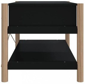 fekete szerelt fa dohányzóasztal 82 x 48 x 45 cm