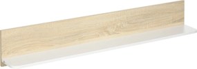 HOMCOM Függő Polc Fali Kivitelű Fa Polc Nappalira, Hálószobába, Előszobába, Konyhába, Fürdőszobába 120x15x20 cm Tölgy és Fehér | Aosom
