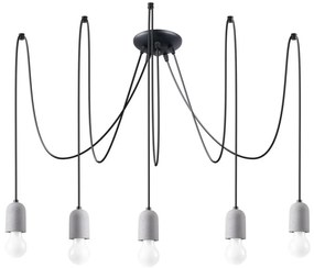 Sollux SL.1161 - Csillár zsinóron NESO 5xE27/15W/230V pók beton