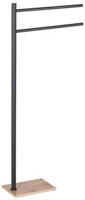Gedy - TRILLY törölközőtartó állvány, 83,5 cm, matt fekete/bambusz