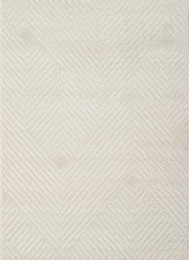 Fehér szőnyeg nappaliba ,modern halszálka mintás kivágott 120x160cm