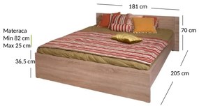 Franciaágy 160 cm Gwenn (szonoma tölgy) (matrac és ágyrács nélkül). 1052935