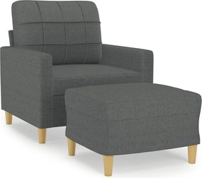 vidaXL sötétszürke szövet kanapéfotel lábtartóval 60 cm