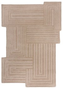 Bézs kézi szövésű gyapjú szőnyeg 160x230 cm Zen Rectangles – Flair Rugs