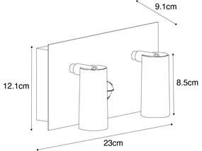 Kültéri fali lámpa fehér LED-del, 2-lámpás mozgásérzékelővel - Simon