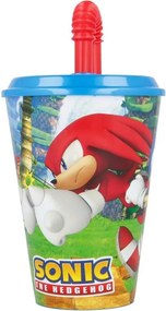 Sonic a sündisznó Adventure szívószálas pohár, műanyag 430 ml