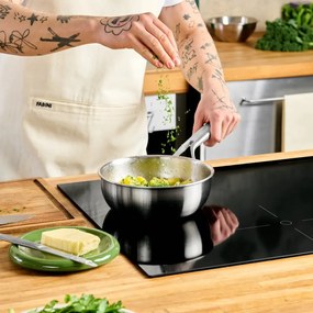Indukciós tűzhelyhez alkalmas rozsdamentes acél edény fedővel 1,5 l Lucca 3.0 – FABINI