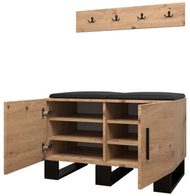 Előszobabútor Amanda 21 (artisan tölgy + sötétszürke). 1086040