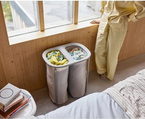 Világosszürke textil szennyeskosár 2x40 l Duo – Joseph Joseph