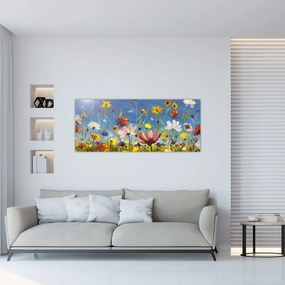 Festett kép egy virágzó rét (120x50 cm)