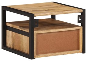 Tömör akácfa falra szerelhető éjjeliszekrény 35x35x25 cm