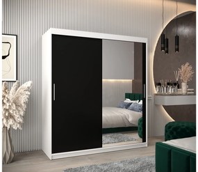 Ruhásszekrény 180 cm Toki 2 (matt fekete + matt fekete). 1065000