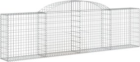 vidaXL íves horganyzott vas gabion kosár 300 x 30 x 80/100 cm