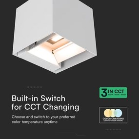 LED napelemes fali lámpa érzékelővel LED/9W/5V IP65 2600 mAh fehér