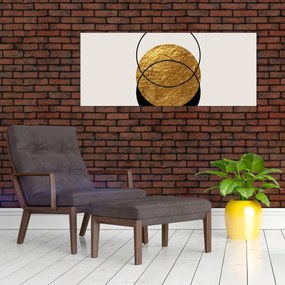 Kép - Absztrakció arany és fehér N⁰2 (120x50 cm)