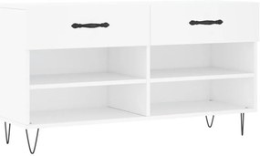 fehér szerelt fa cipőpolc 102x35x55 cm