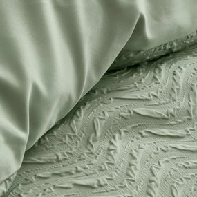 Zöld kétszemélyes-hosszabbított krepp ágyneműhuzat 230x220 cm Heatset Wave – Catherine Lansfield