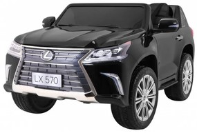 Elektromos autó Lexus LX570 Lacque, 2 motor, EVA habszivacs kerekek, fekete