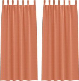 vidaXL Fekete Függöny Gyűrűkkel 2 pcs Terrakotta 225 x 140 cm
