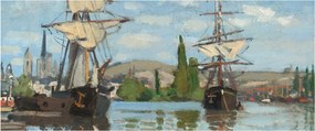 Kép - Claude Monet, Ships Riding on the Seine at Rouen, reprodukciók (120x50 cm)