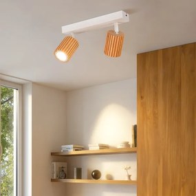 Brilagi - Spotlámpa MODERN WOOD 2xGU10/8W/230V kaucsukfa/fehér